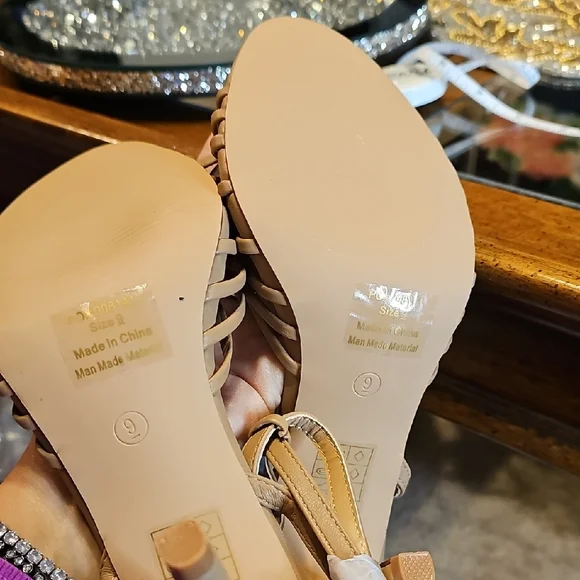 Journee Collection Tan Strappy Sandals - Picture 8 of 8